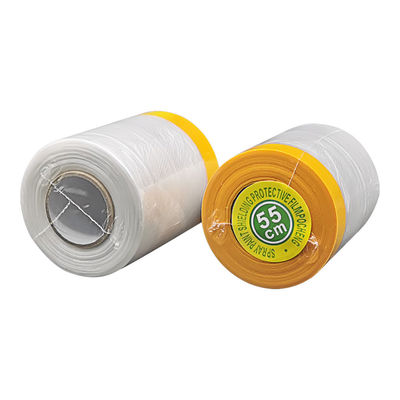 Plastic Painter Pre Taped Transparent Masking Film For Painting  Protection