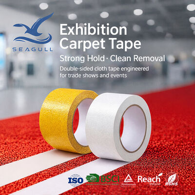 Removable Custom Double Sided Cloth Backing Carpet Tape For Exhibition Event Floor Fixing